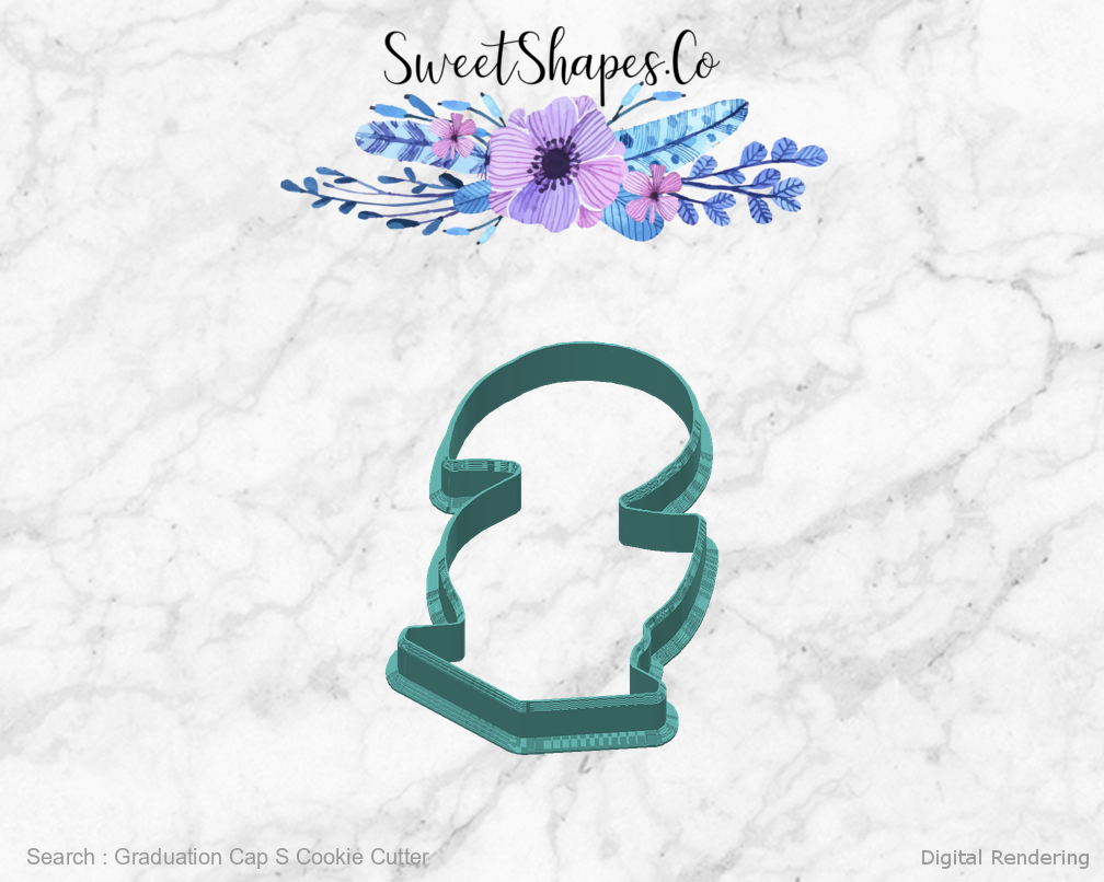 Graduation Cap S Cookie Cutter — back view