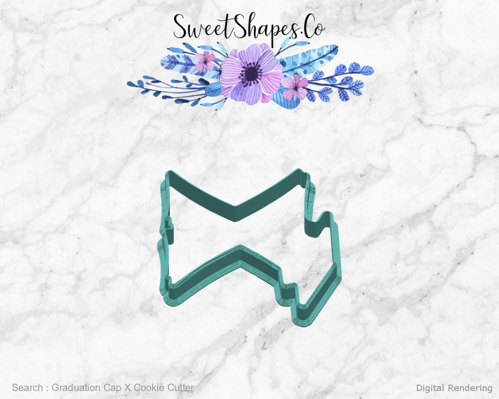 Graduation Cap X Cookie Cutter — right view