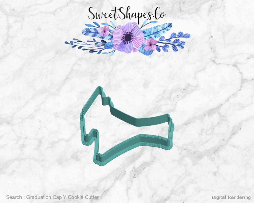 Graduation Cap Y Cookie Cutter — left view