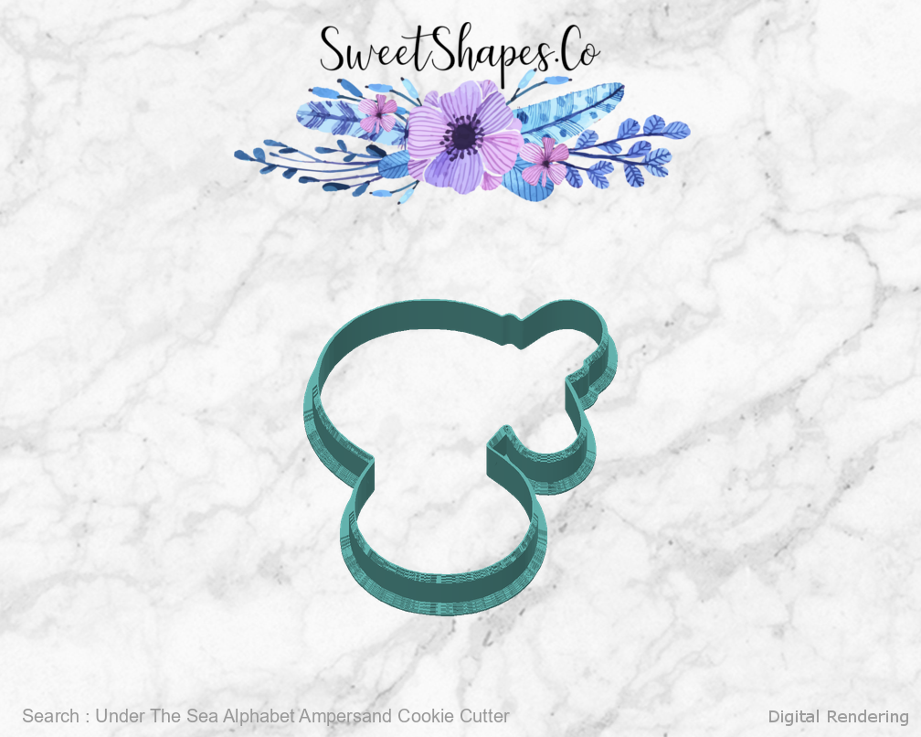 Under The Sea Alphabet Ampersand Cookie Cutter — back view
