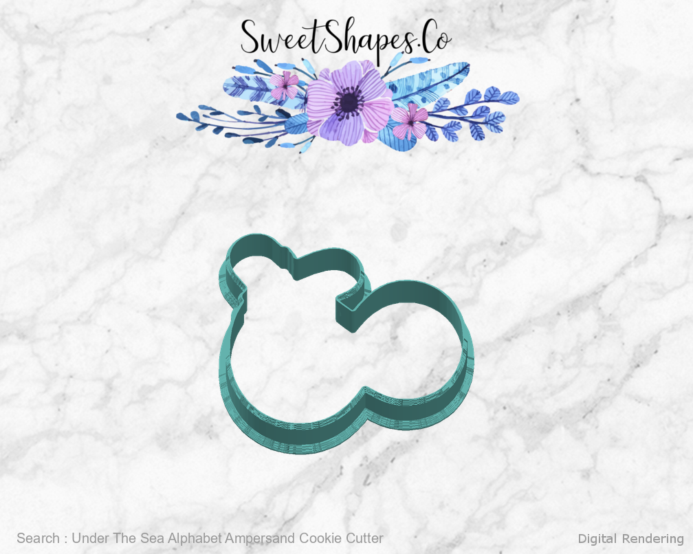 Under The Sea Alphabet Ampersand Cookie Cutter — right view