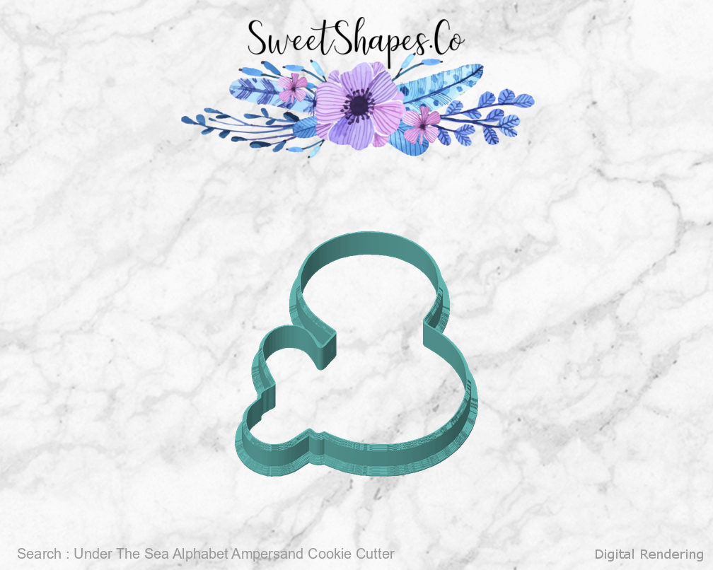Under The Sea Alphabet Ampersand Cookie Cutter — front view