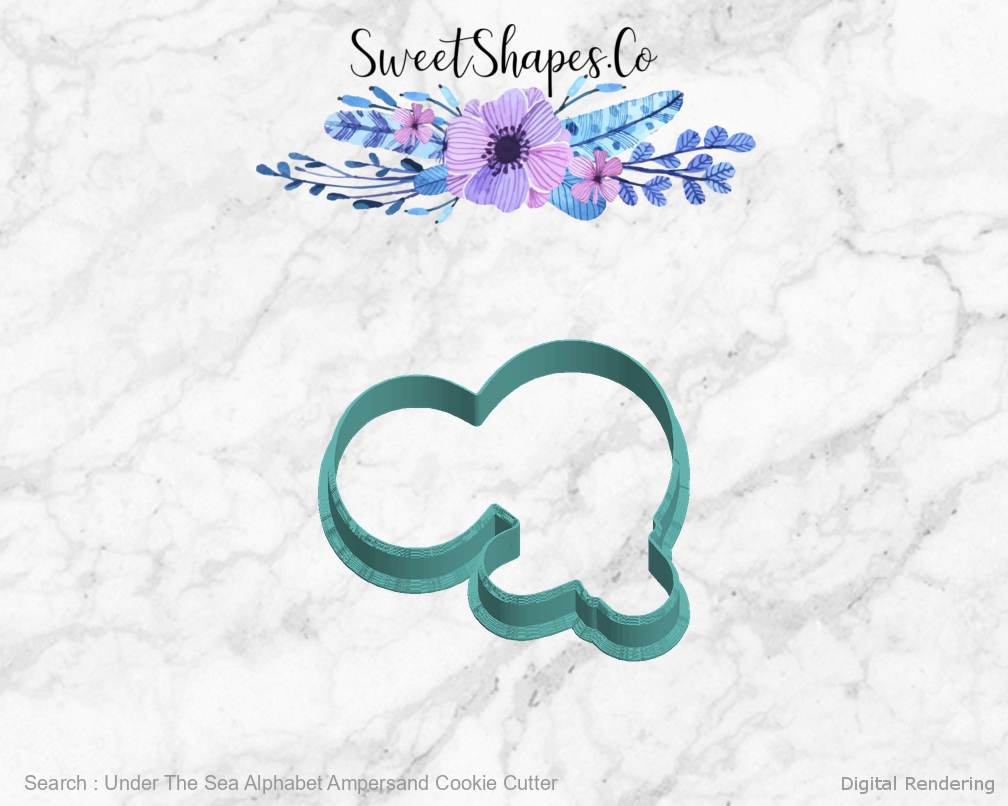 Under The Sea Alphabet Ampersand Cookie Cutter — left view