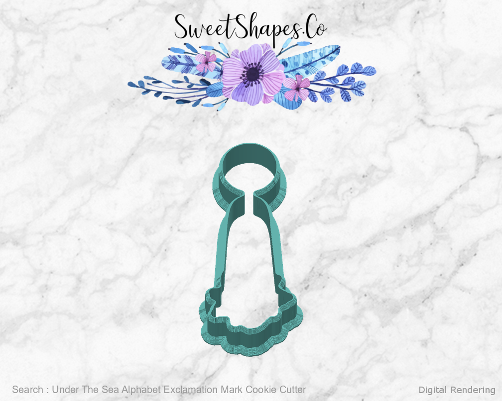 Under The Sea Alphabet Exclamation Mark Cookie Cutter — back view