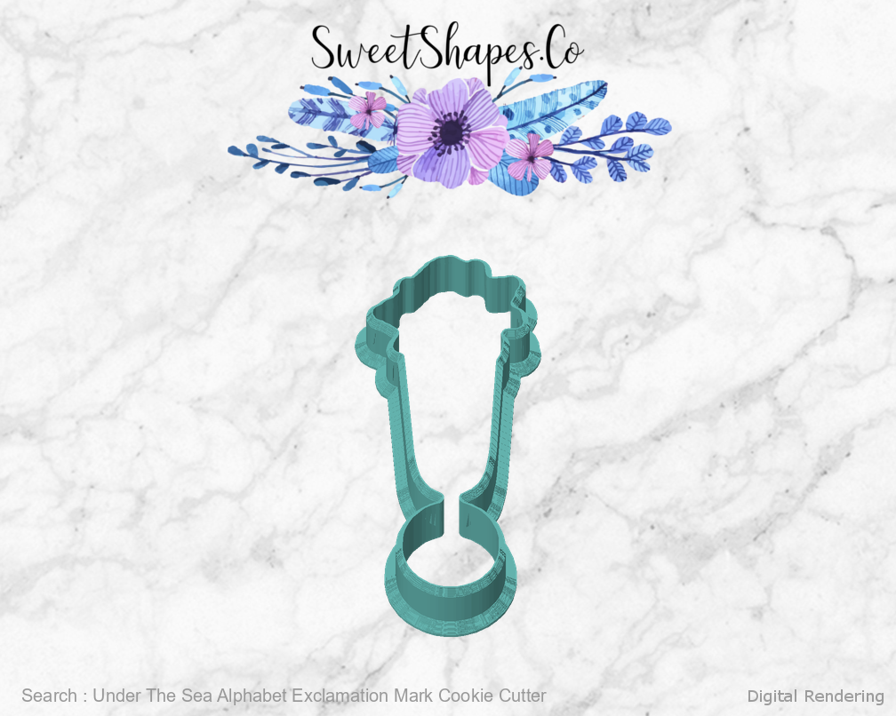 Under The Sea Alphabet Exclamation Mark Cookie Cutter — front view