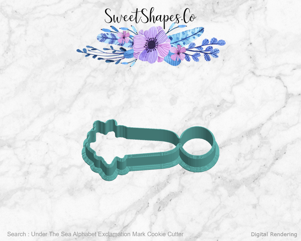 Under The Sea Alphabet Exclamation Mark Cookie Cutter — left view