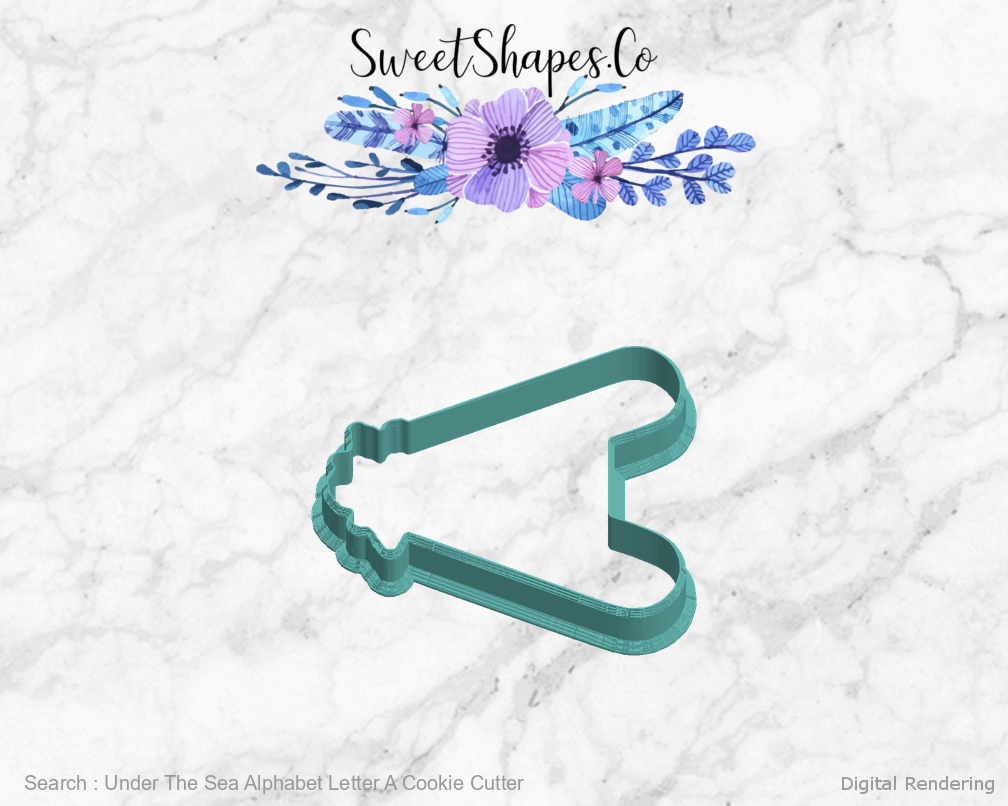 Under The Sea Alphabet Letter A Cookie Cutter — left view