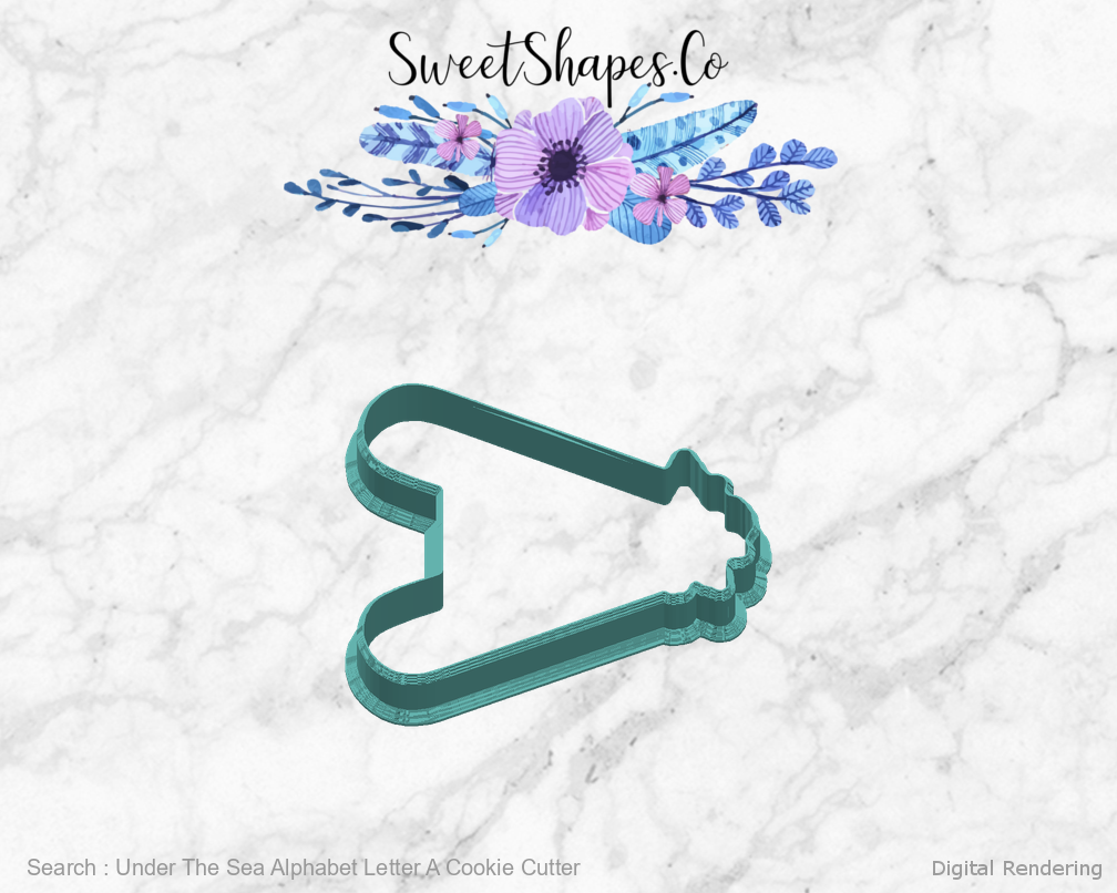 Under The Sea Alphabet Letter A Cookie Cutter — right view