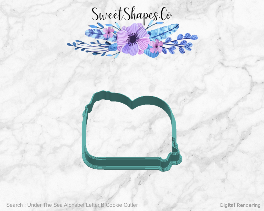 Under The Sea Alphabet Letter B Cookie Cutter — right view