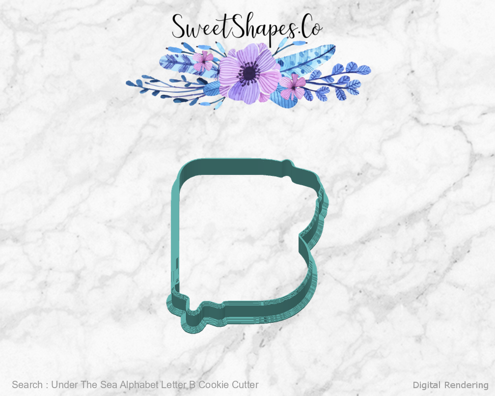 Under The Sea Alphabet Letter B Cookie Cutter — back view
