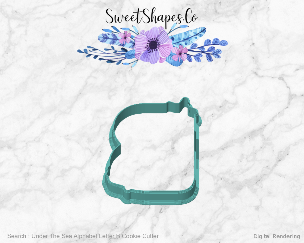 Under The Sea Alphabet Letter B Cookie Cutter — front view