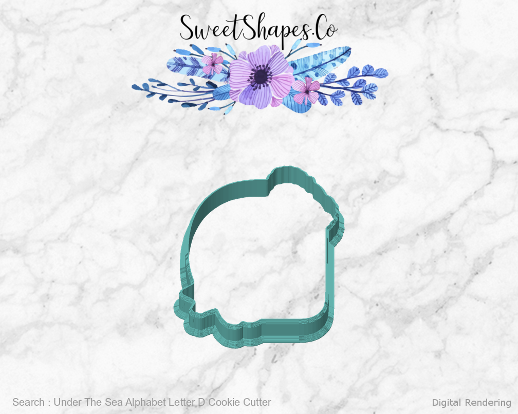 Under The Sea Alphabet Letter D Cookie Cutter — front view