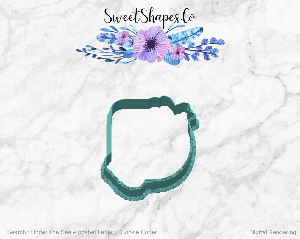 Under The Sea Alphabet Letter D Cookie Cutter — back view