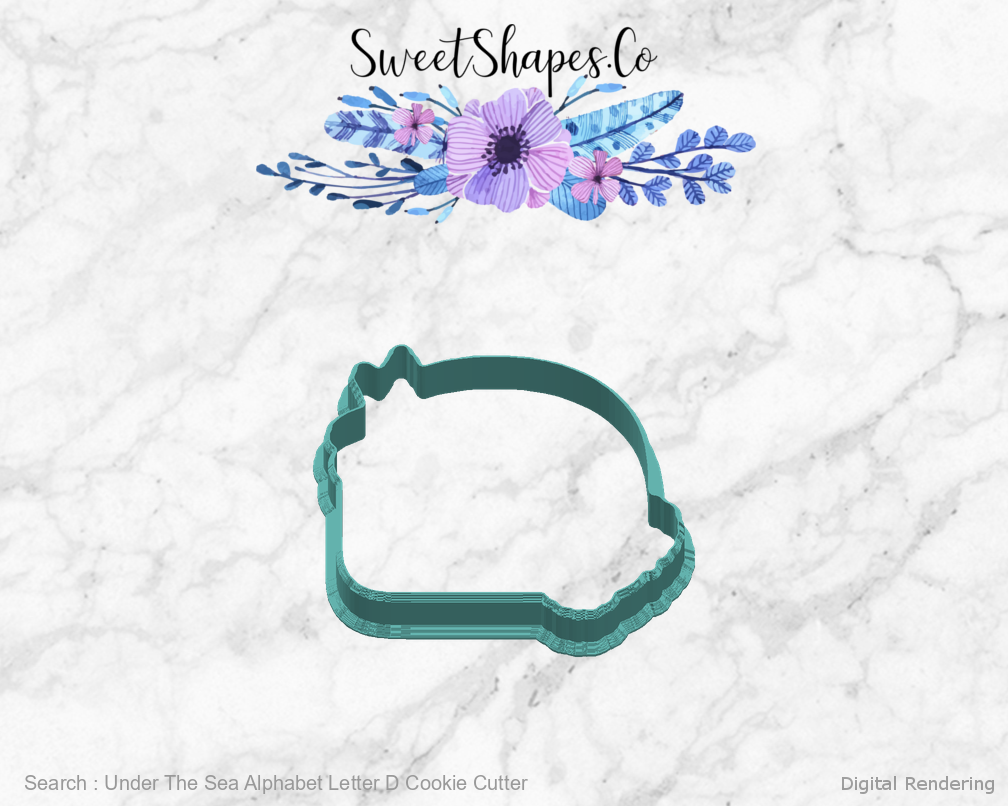 Under The Sea Alphabet Letter D Cookie Cutter — right view