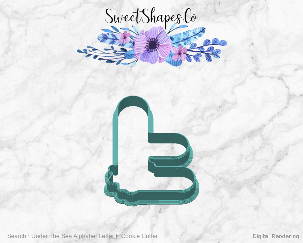 Under The Sea Alphabet Letter F Cookie Cutter — back view