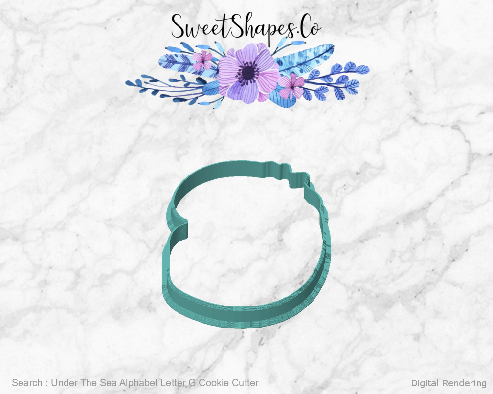 Under The Sea Alphabet Letter G Cookie Cutter — front view