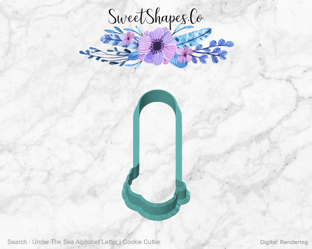Under The Sea Alphabet Letter I Cookie Cutter — front view