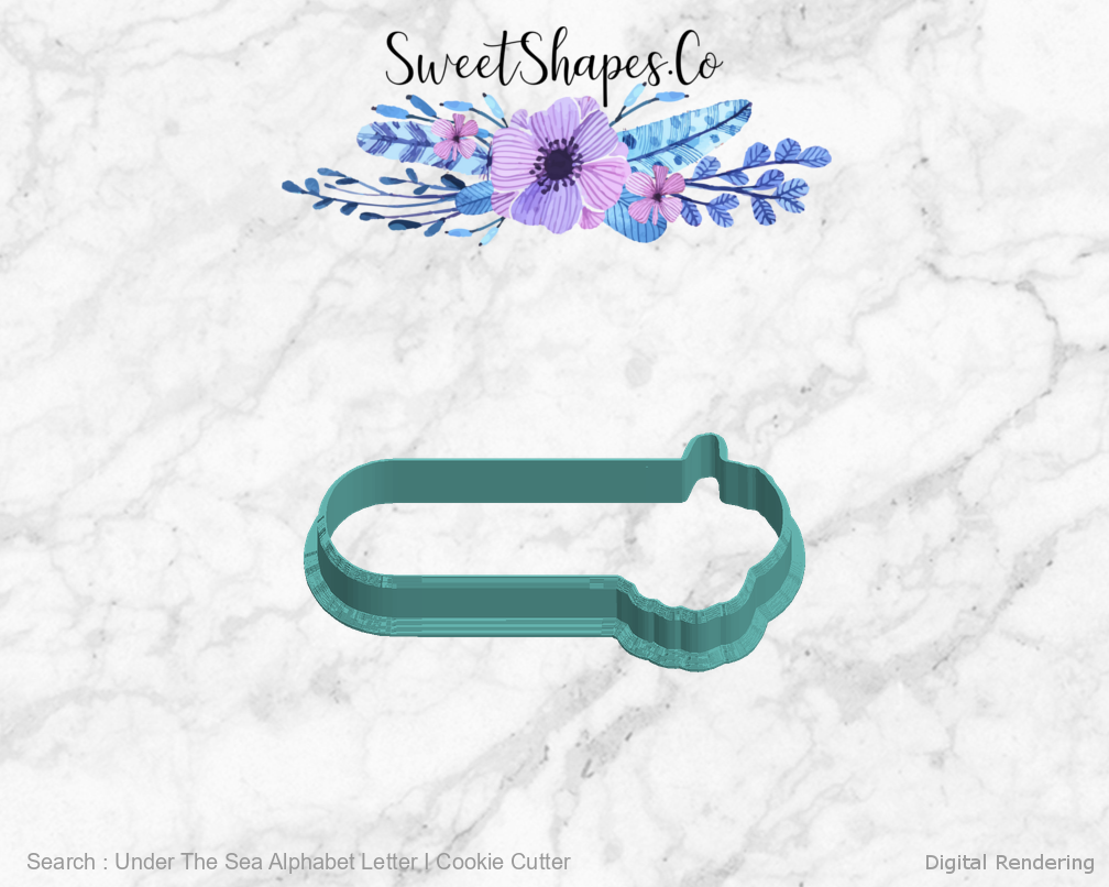 Under The Sea Alphabet Letter I Cookie Cutter — left view