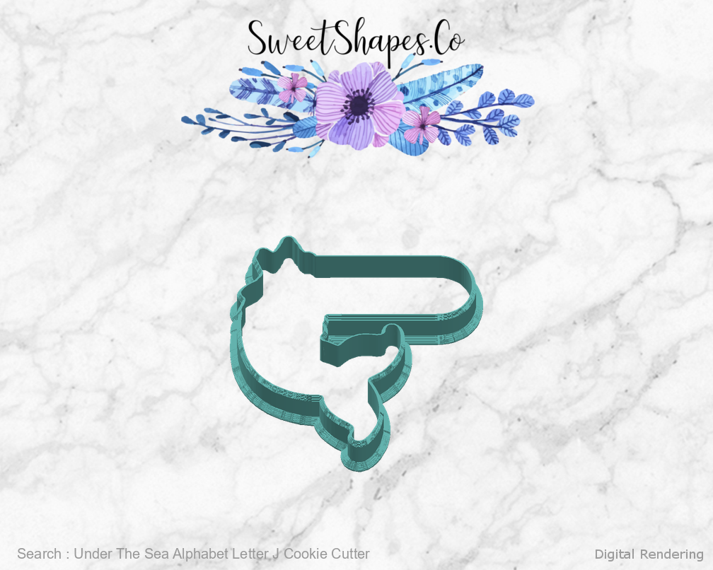 Under The Sea Alphabet Letter J Cookie Cutter — right view