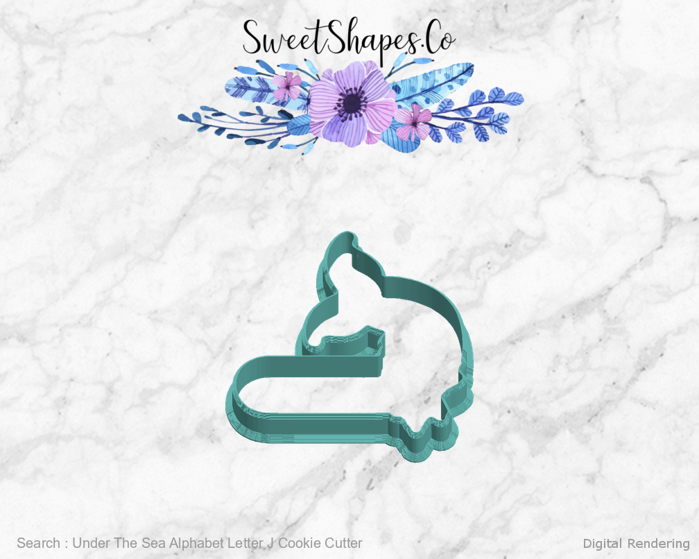 Under The Sea Alphabet Letter J Cookie Cutter — left view