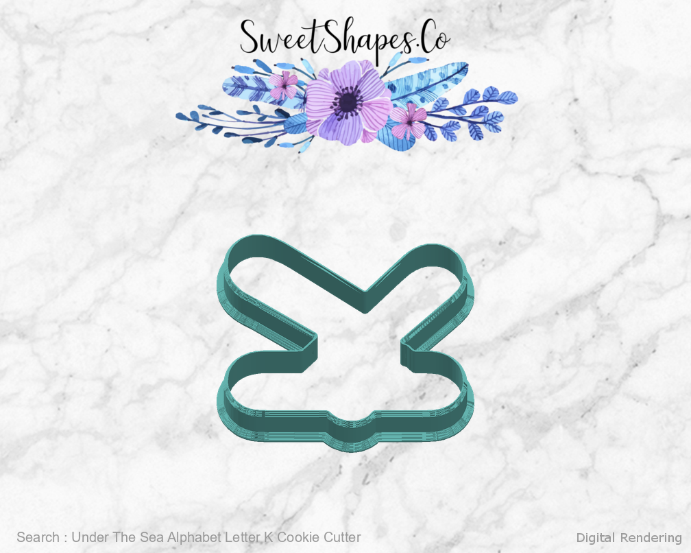 Under The Sea Alphabet Letter K Cookie Cutter — right view