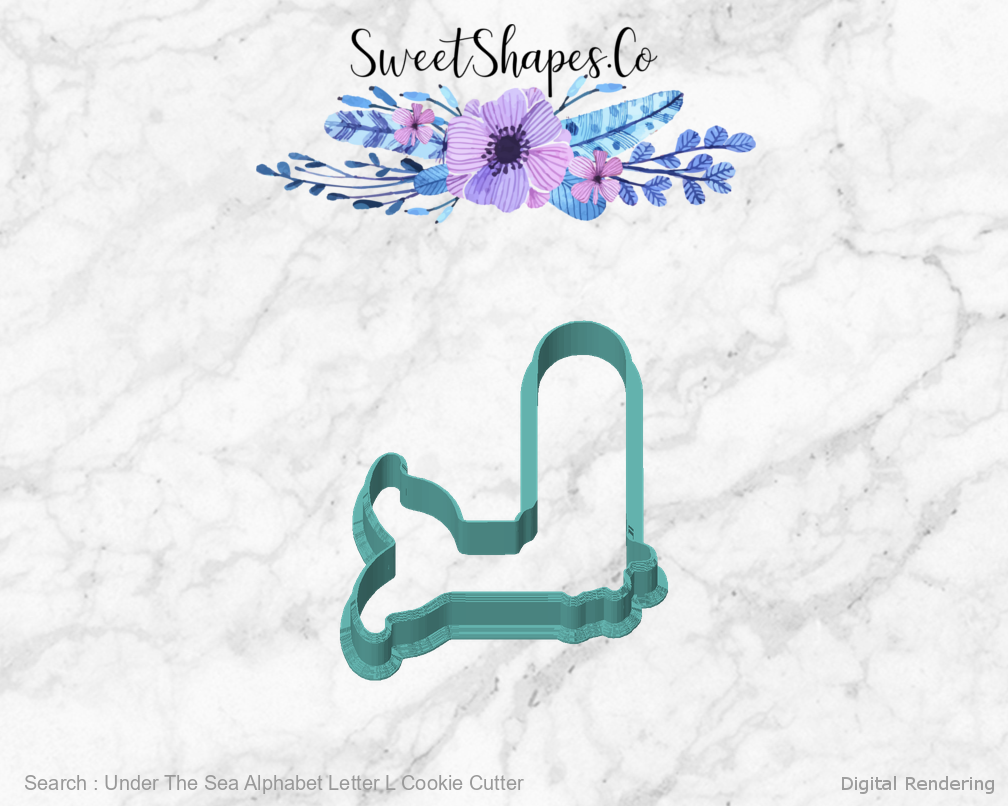 Under The Sea Alphabet Letter L Cookie Cutter — front view