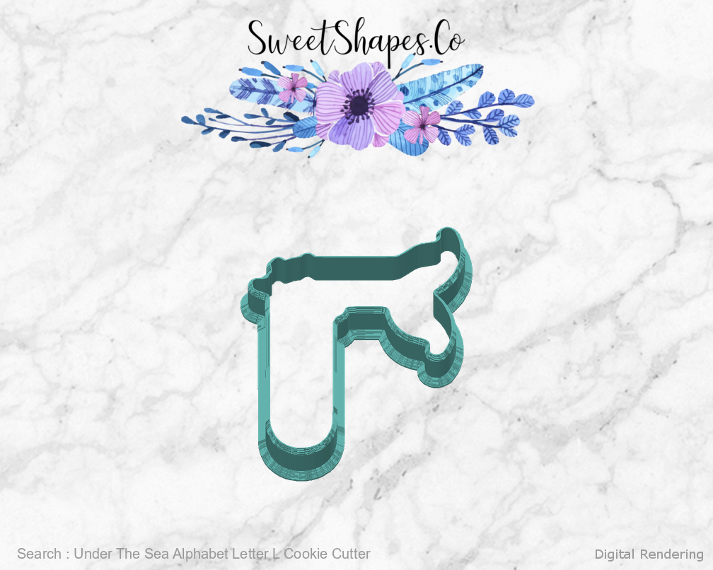 Under The Sea Alphabet Letter L Cookie Cutter — back view