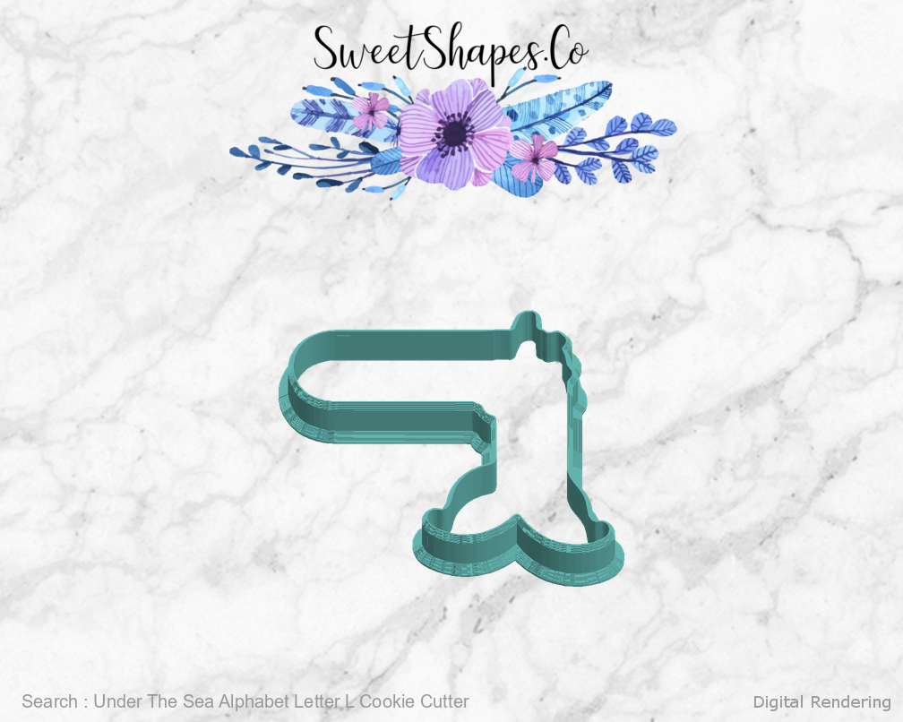 Under The Sea Alphabet Letter L Cookie Cutter — left view