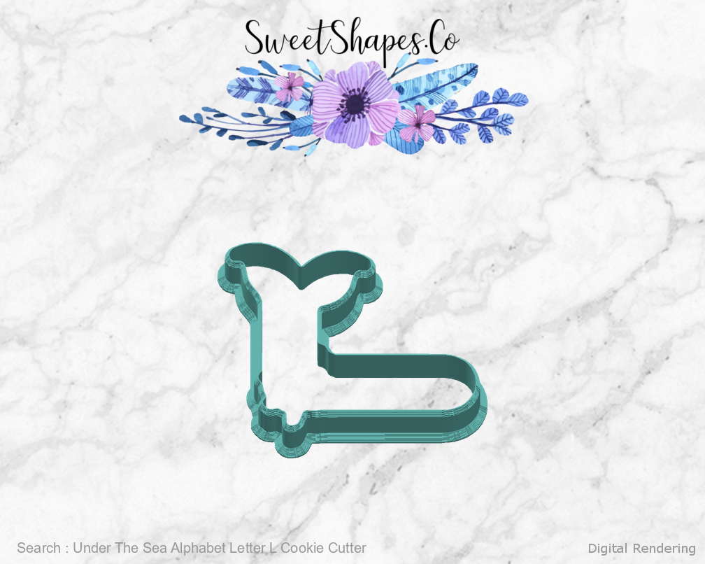 Under The Sea Alphabet Letter L Cookie Cutter — right view
