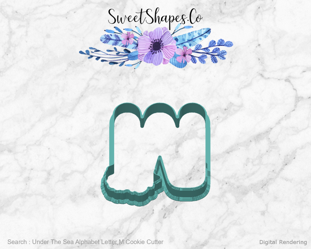 Under The Sea Alphabet Letter M Cookie Cutter — back view