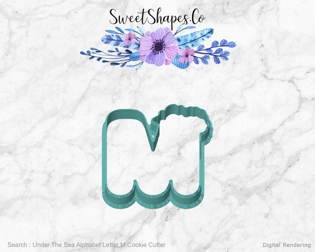 Under The Sea Alphabet Letter M Cookie Cutter — front view