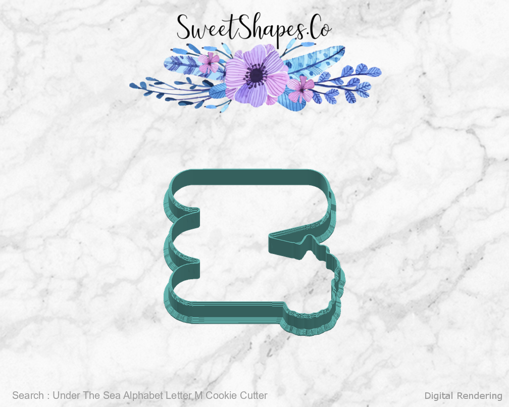 Under The Sea Alphabet Letter M Cookie Cutter — right view