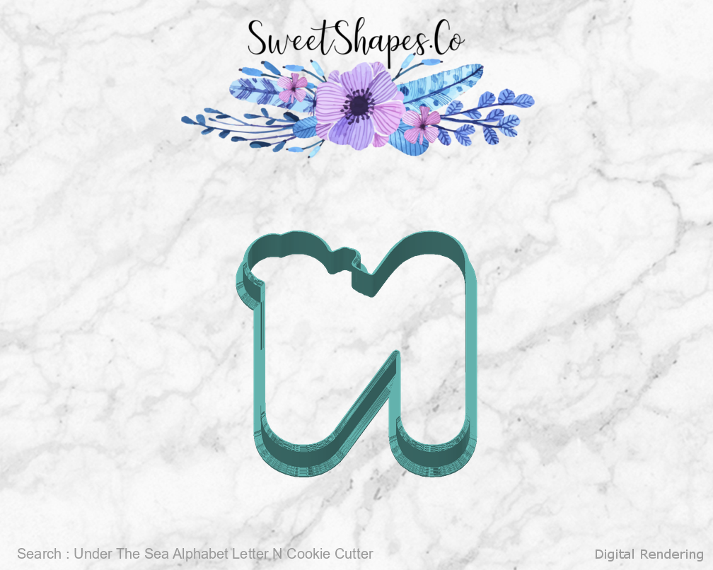 Under The Sea Alphabet Letter N Cookie Cutter — back view