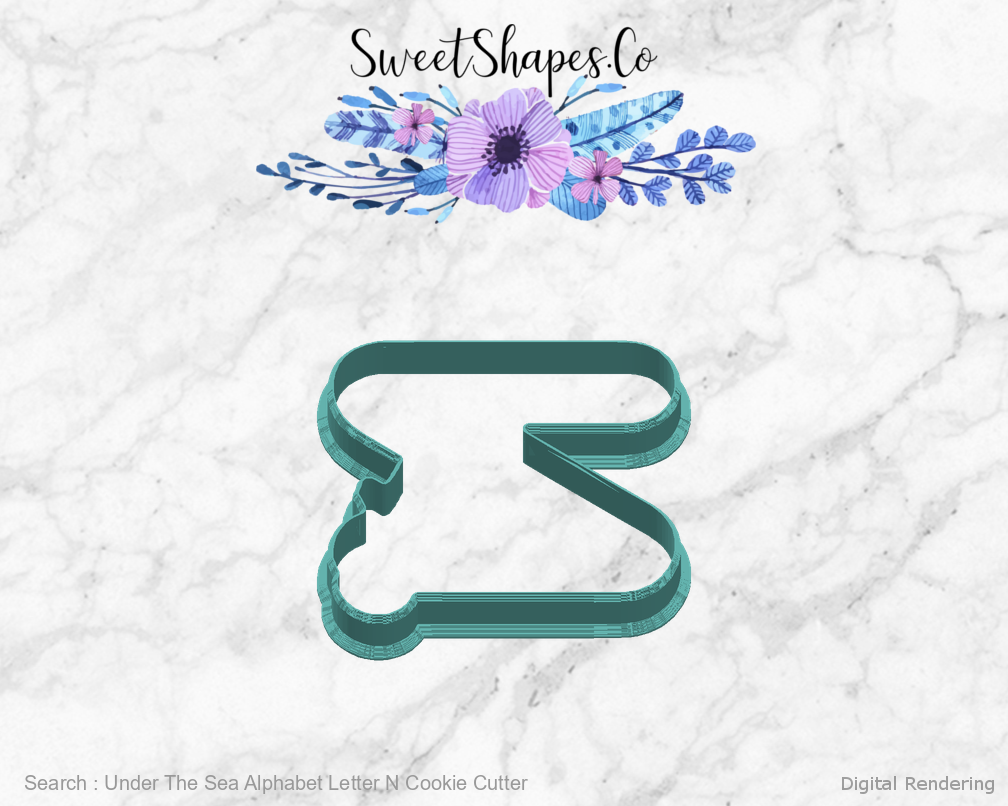 Under The Sea Alphabet Letter N Cookie Cutter — right view