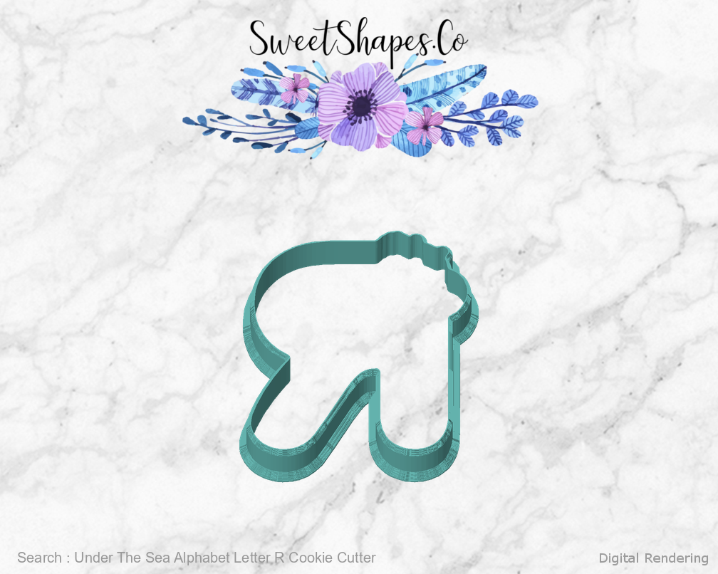 Under The Sea Alphabet Letter R Cookie Cutter — front view