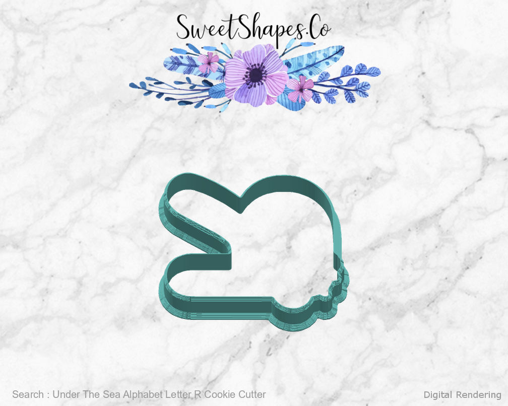 Under The Sea Alphabet Letter R Cookie Cutter — right view