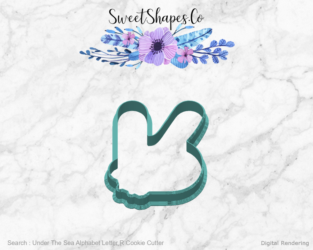 Under The Sea Alphabet Letter R Cookie Cutter — back view