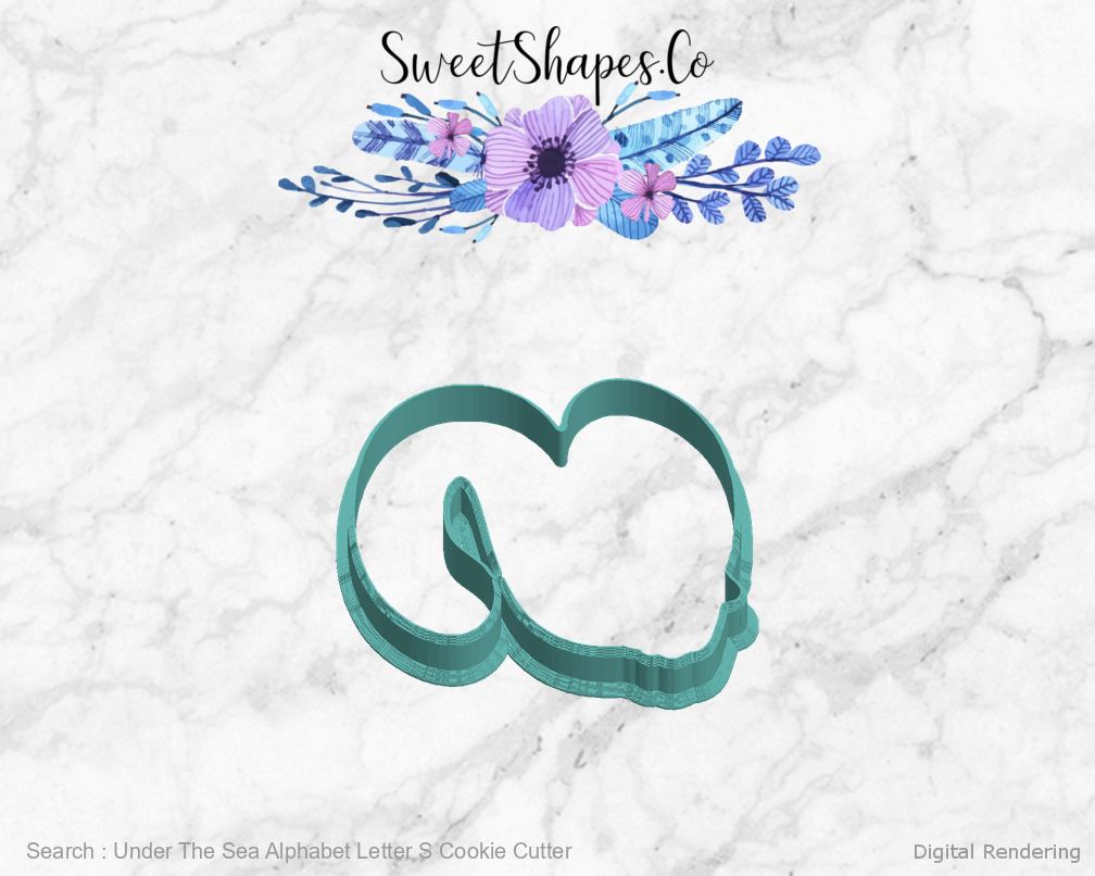 Under The Sea Alphabet Letter S Cookie Cutter — left view