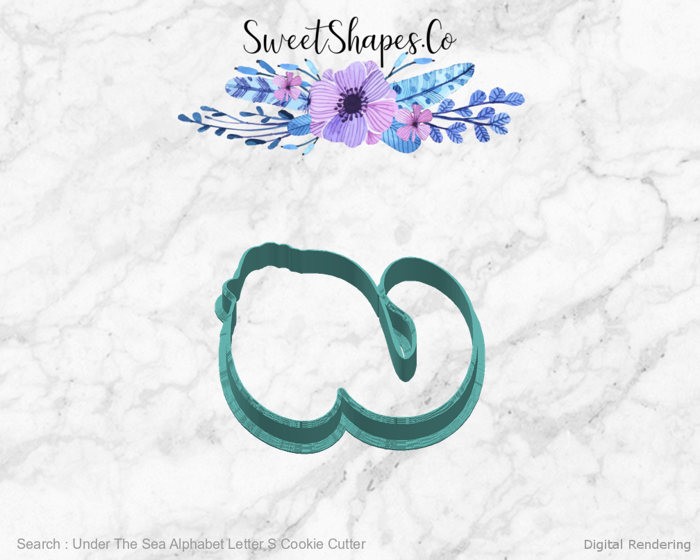 Under The Sea Alphabet Letter S Cookie Cutter — right view