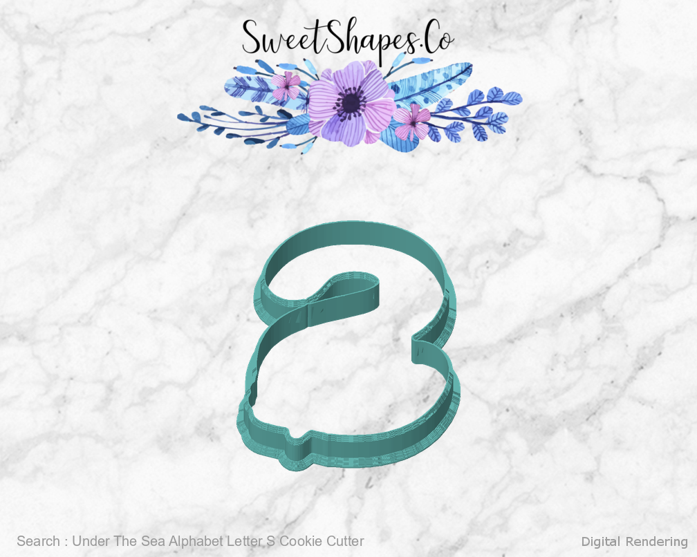 Under The Sea Alphabet Letter S Cookie Cutter — front view