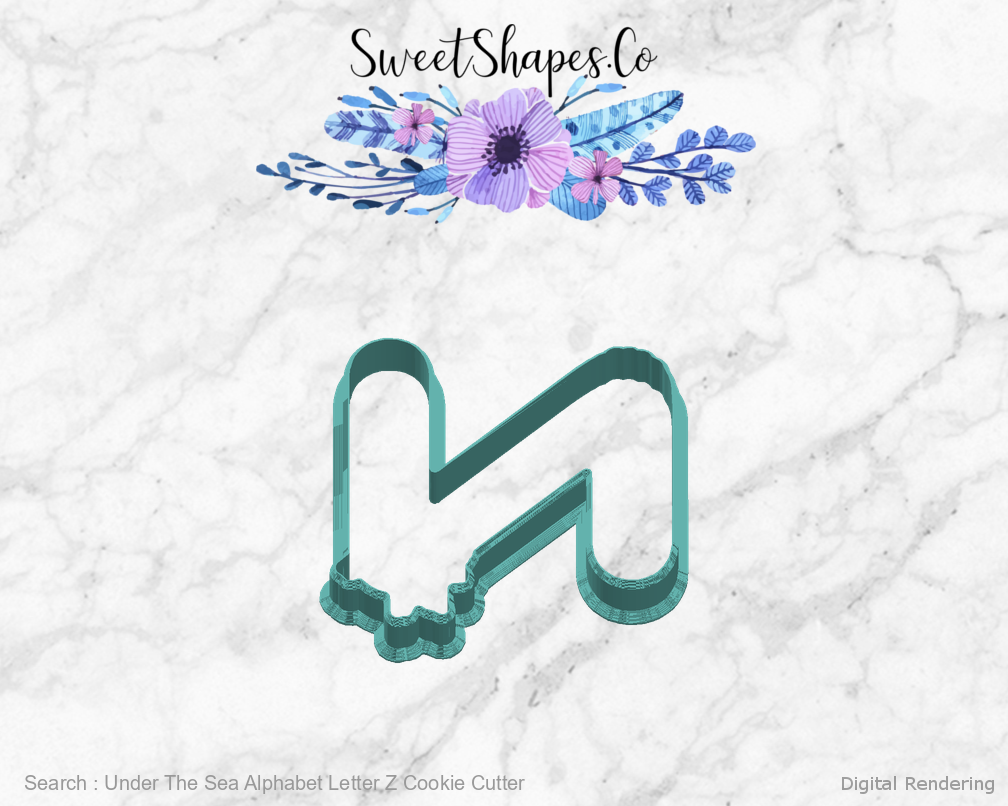 Under The Sea Alphabet Letter Z Cookie Cutter — right view