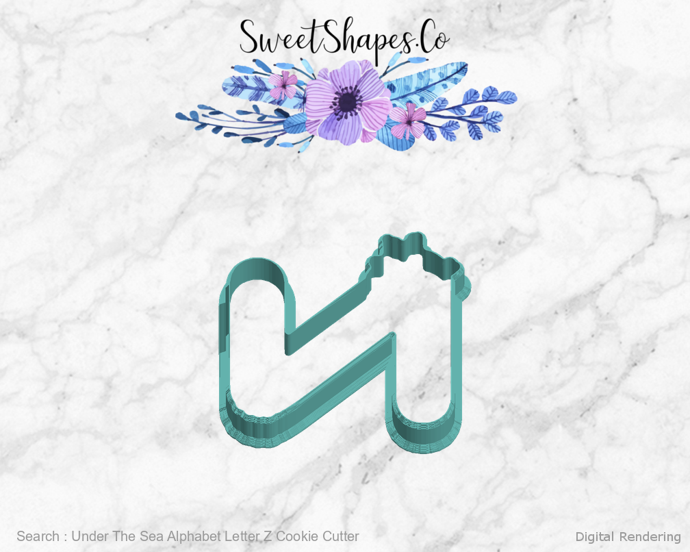 Under The Sea Alphabet Letter Z Cookie Cutter — left view