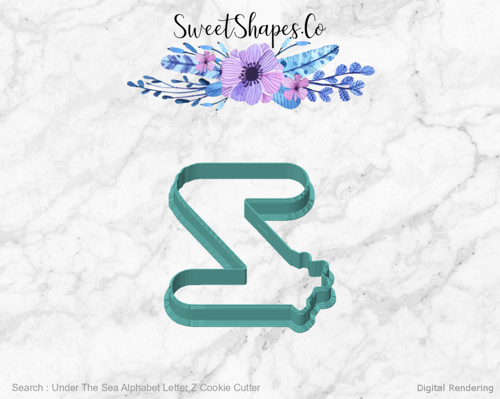 Under The Sea Alphabet Letter Z Cookie Cutter — front view