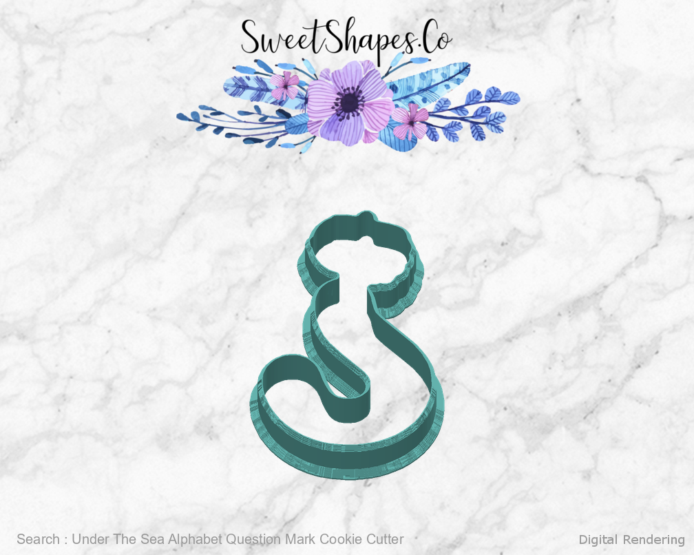 Under The Sea Alphabet Question Mark Cookie Cutter — back view