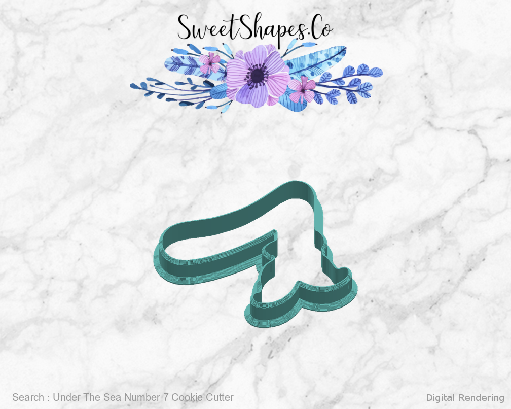 Under The Sea Number 7 Cookie Cutter — right view