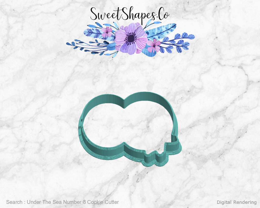 Under The Sea Number 8 Cookie Cutter — left view