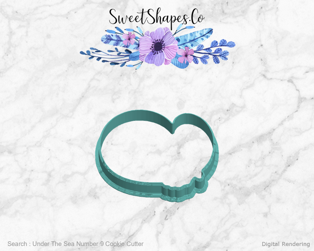 Under The Sea Number 9 Cookie Cutter — left view