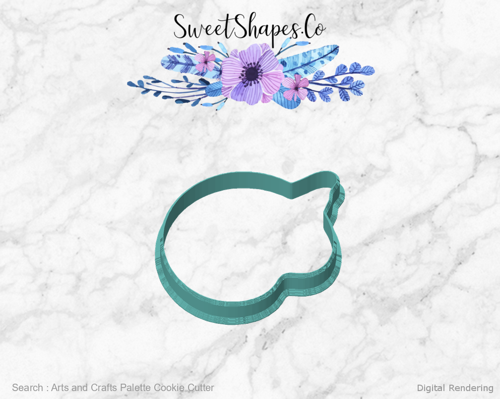 Arts and Crafts Palette Cookie Cutter — front view