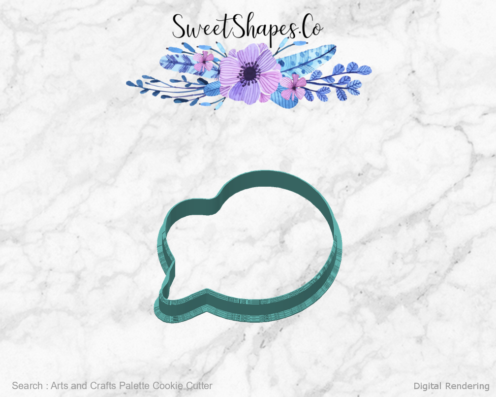 Arts and Crafts Palette Cookie Cutter — back view