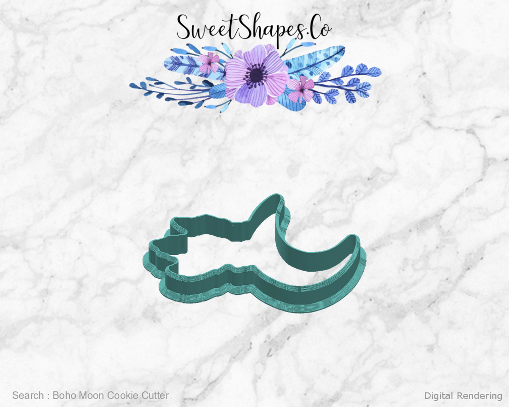 Boho Moon Cookie Cutter — right view